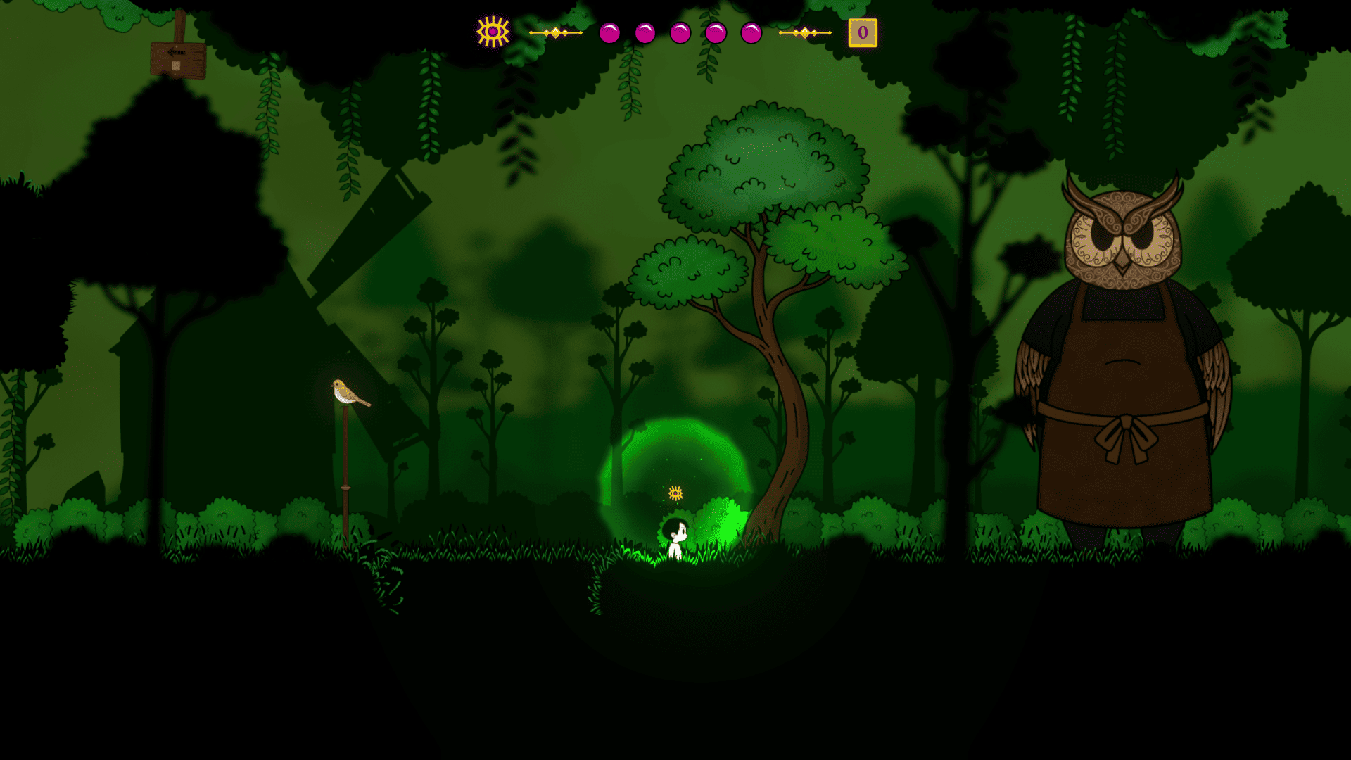 Gameplay near a mysterious statue