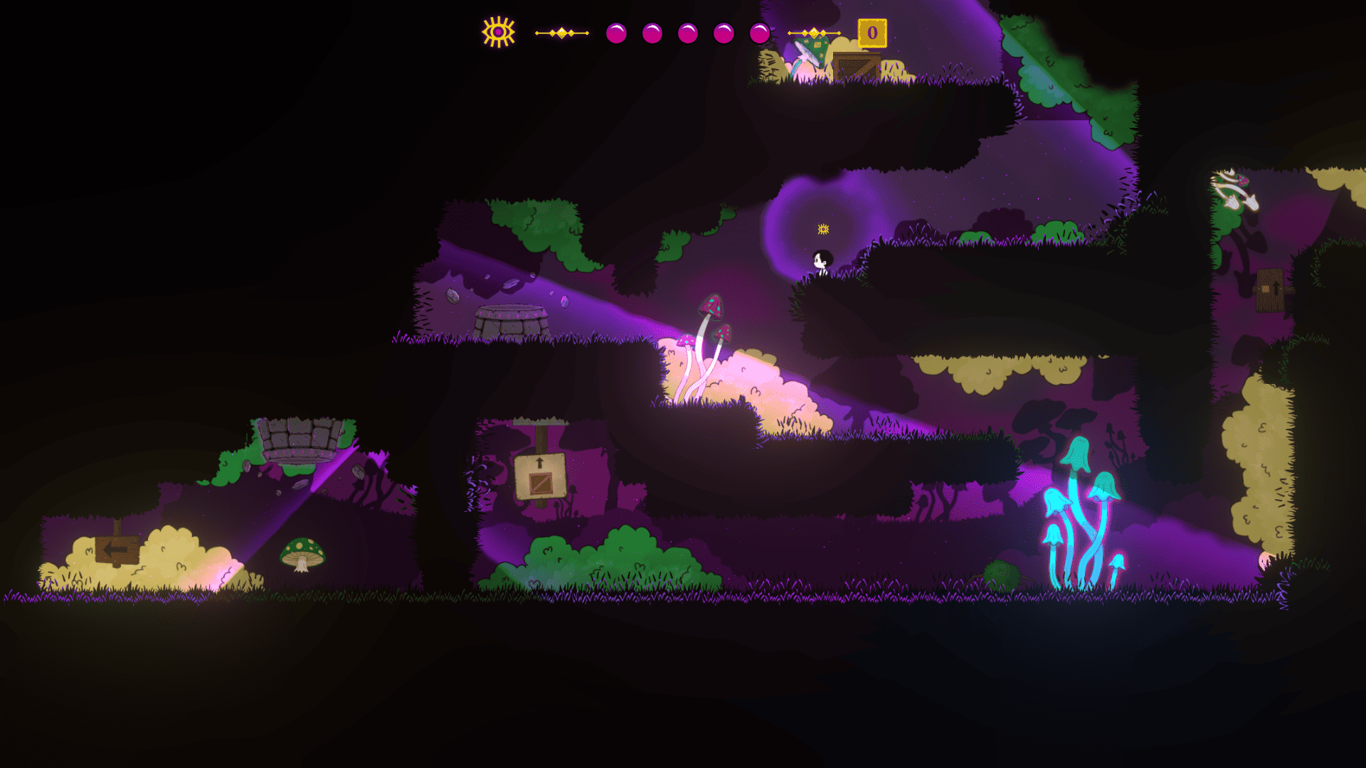 Purple mushroom caves gameplay